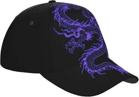 Blue Red Dragon Baseball Hat Unisex Cute Animal Cap Outdoor Summer Beach Vacation Headwear Hat for Women Men in Saudi Arabia
