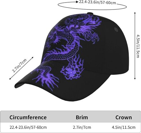 Blue Red Dragon Baseball Hat Unisex Cute Animal Cap Outdoor Summer Beach Vacation Headwear Hat for Women Men in Saudi Arabia
