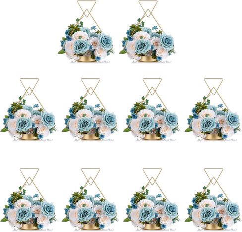 NUPTIO 2 Pcs Wrought Iron Portable Hanging Gold Flower Vase for Party Home Decor Wedding Gifts, Wedding Centerpieces for Tables, Flower Holder Centerpiece in Saudi Arabia