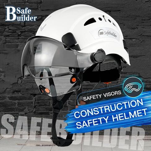Industrial Safety Helmet with Build-in Visor ABS Hard Hat with Visor Adjustable Ventilation Hardhats Construction Head Protection ANSI Z89.1 in Saudi Arabia