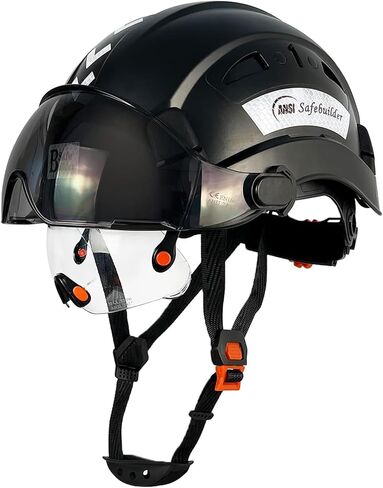 Industrial Safety Helmet with Build-in Visor ABS Hard Hat with Visor Adjustable Ventilation Hardhats Construction Head Protection ANSI Z89.1 in Saudi Arabia