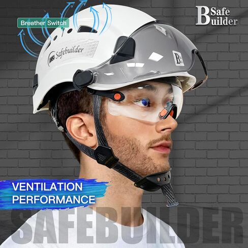 Industrial Safety Helmet with Build-in Visor ABS Hard Hat with Visor Adjustable Ventilation Hardhats Construction Head Protection ANSI Z89.1 in Saudi Arabia
