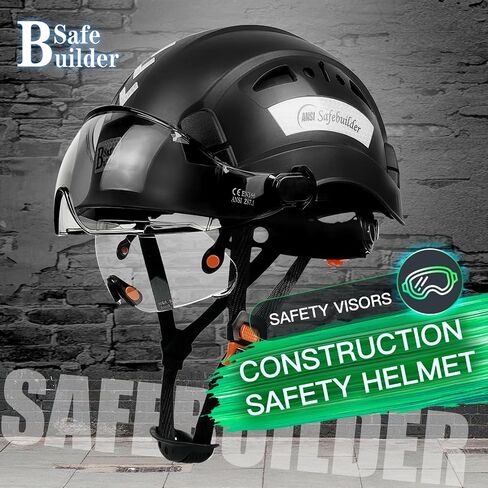 Industrial Safety Helmet with Build-in Visor ABS Hard Hat with Visor Adjustable Ventilation Hardhats Construction Head Protection ANSI Z89.1 in Saudi Arabia