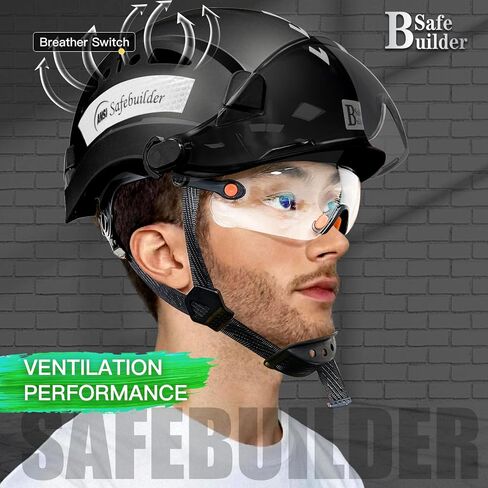 Industrial Safety Helmet with Build-in Visor ABS Hard Hat with Visor Adjustable Ventilation Hardhats Construction Head Protection ANSI Z89.1 in Saudi Arabia