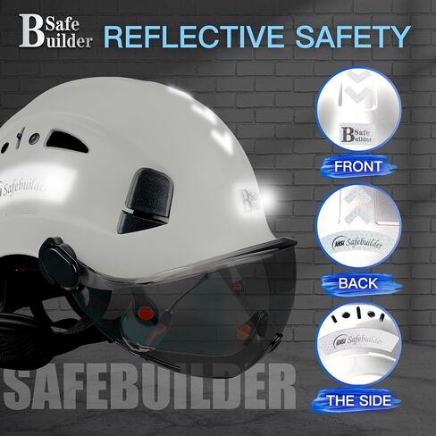Industrial Safety Helmet with Build-in Visor ABS Hard Hat with Visor Adjustable Ventilation Hardhats Construction Head Protection ANSI Z89.1 in Saudi Arabia