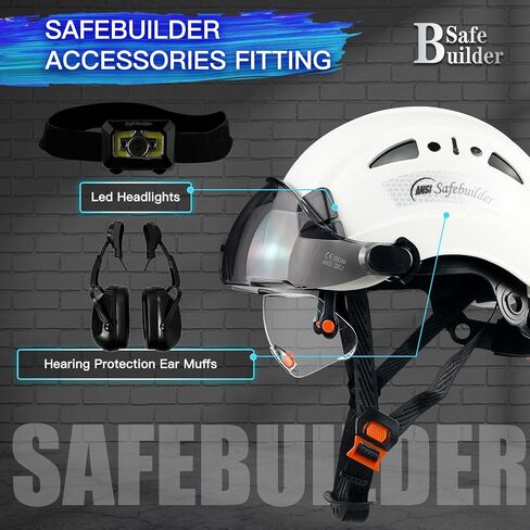 Industrial Safety Helmet with Build-in Visor ABS Hard Hat with Visor Adjustable Ventilation Hardhats Construction Head Protection ANSI Z89.1 in Saudi Arabia