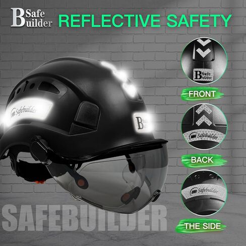 Industrial Safety Helmet with Build-in Visor ABS Hard Hat with Visor Adjustable Ventilation Hardhats Construction Head Protection ANSI Z89.1 in Saudi Arabia