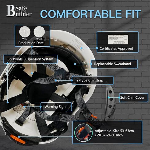 Industrial Safety Helmet with Build-in Visor ABS Hard Hat with Visor Adjustable Ventilation Hardhats Construction Head Protection ANSI Z89.1 in Saudi Arabia