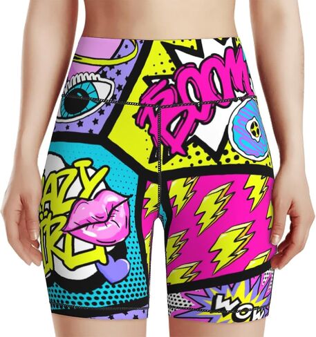 Tropical Leave Flower Butterfly Women's High Waist Yoga Shorts Biker Shorts Workout Athletic Running Hiking Gym in Saudi Arabia