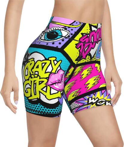 Tropical Leave Flower Butterfly Women's High Waist Yoga Shorts Biker Shorts Workout Athletic Running Hiking Gym in Saudi Arabia