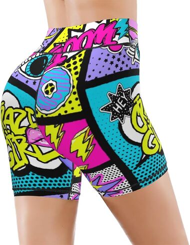 Tropical Leave Flower Butterfly Women's High Waist Yoga Shorts Biker Shorts Workout Athletic Running Hiking Gym in Saudi Arabia