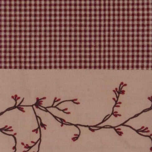 Primitive Home Decors Berry Vine Gingham Barn Red and Nutmeg 84" x 86" Lined Cotton Drapery Panels in Saudi Arabia