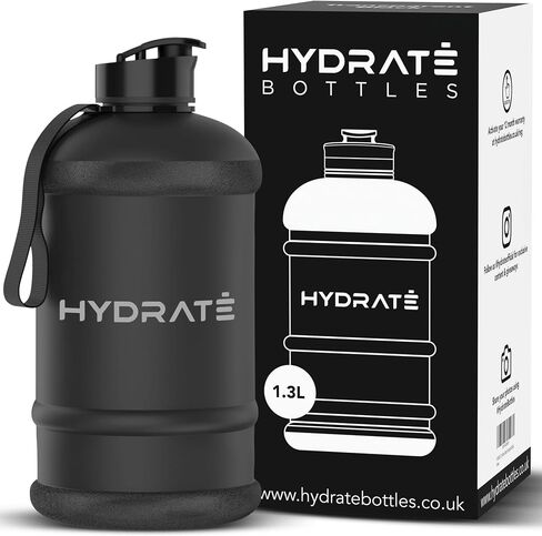 HYDRATE XXL Jug 128 Oz Water Bottle - BPA Free, Leak Proof, Flip Cap, Ideal for Gym - Clear Water Container with Extra Strong Material - Perfect for Sports, Rugby, and on the Go (Matte Camo, 3.8L) in Saudi Arabia
