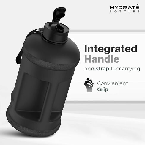 HYDRATE XXL Jug 128 Oz Water Bottle - BPA Free, Leak Proof, Flip Cap, Ideal for Gym - Clear Water Container with Extra Strong Material - Perfect for Sports, Rugby, and on the Go (Matte Camo, 3.8L) in Saudi Arabia
