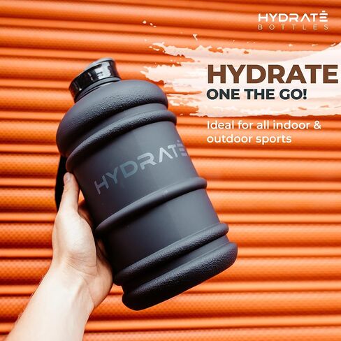 HYDRATE XXL Jug 128 Oz Water Bottle - BPA Free, Leak Proof, Flip Cap, Ideal for Gym - Clear Water Container with Extra Strong Material - Perfect for Sports, Rugby, and on the Go (Matte Camo, 3.8L) in Saudi Arabia