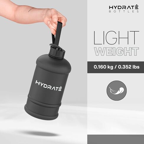 HYDRATE XXL Jug 128 Oz Water Bottle - BPA Free, Leak Proof, Flip Cap, Ideal for Gym - Clear Water Container with Extra Strong Material - Perfect for Sports, Rugby, and on the Go (Matte Camo, 3.8L) in Saudi Arabia