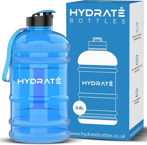 HYDRATE XXL Jug 128 Oz Water Bottle - BPA Free, Leak Proof, Flip Cap, Ideal for Gym - Clear Water Container with Extra Strong Material - Perfect for Sports, Rugby, and on the Go (Matte Camo, 3.8L) in Saudi Arabia