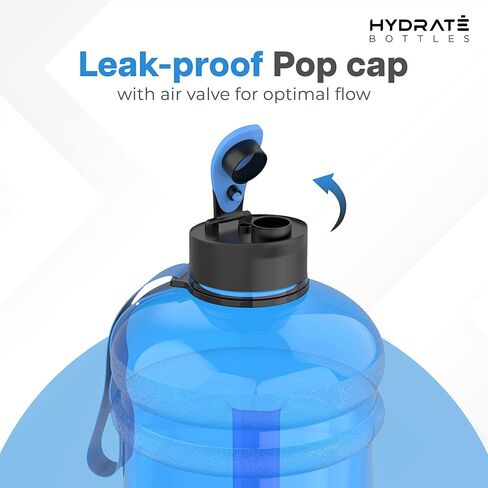 HYDRATE XXL Jug 128 Oz Water Bottle - BPA Free, Leak Proof, Flip Cap, Ideal for Gym - Clear Water Container with Extra Strong Material - Perfect for Sports, Rugby, and on the Go (Matte Camo, 3.8L) in Saudi Arabia
