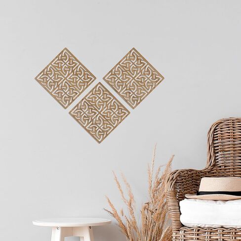 Celtic Wall Art Decor Panels, Geometric Wood Wall Art, Bathroom Decor, Bedroom Decor and Kitchen Wall Decor, Wall Decorations for Living Room, (Walnut) in Saudi Arabia