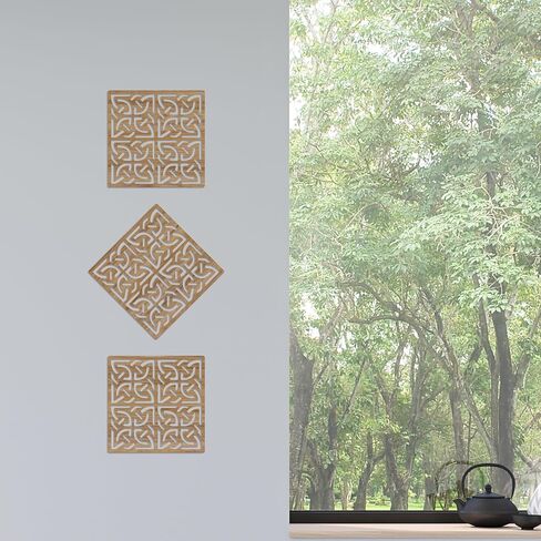 Celtic Wall Art Decor Panels, Geometric Wood Wall Art, Bathroom Decor, Bedroom Decor and Kitchen Wall Decor, Wall Decorations for Living Room, (Walnut) in Saudi Arabia