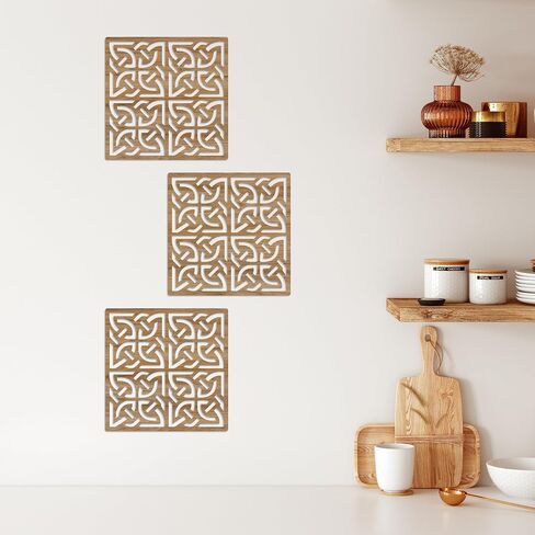Celtic Wall Art Decor Panels, Geometric Wood Wall Art, Bathroom Decor, Bedroom Decor and Kitchen Wall Decor, Wall Decorations for Living Room, (Walnut) in Saudi Arabia