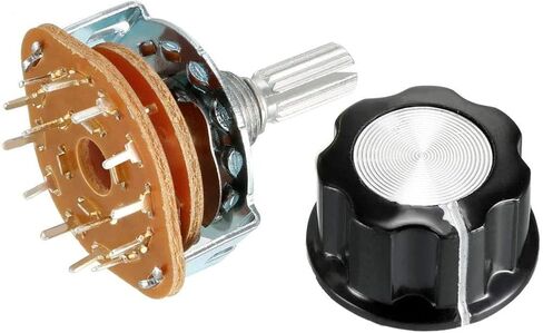 BULUSHI 5pcs 2P6T 2 Pole 6 رمي واحد سطح السفينة قناة مفتاح دوار محدد مع مقبض بلاستيكي أسود (2X6) in Kuwait