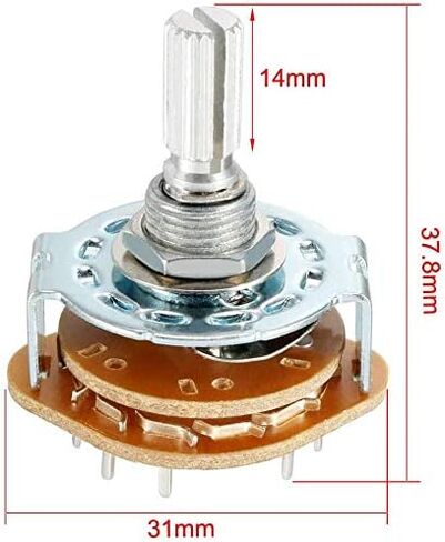 BULUSHI 5pcs 2P6T 2 Pole 6 رمي واحد سطح السفينة قناة مفتاح دوار محدد مع مقبض بلاستيكي أسود (2X6) in Kuwait