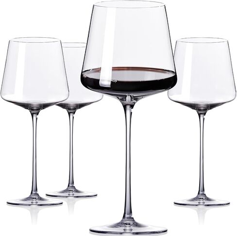 Physkoa Wine Glasses Set 6 -【16Oz】 White Wine Glasses with Tall Long Stem,Stemmed Crystal Wine Glasses-Square with Flat Bottom【Universal】 Wine Gifts for Birthday,Wedding in Saudi Arabia