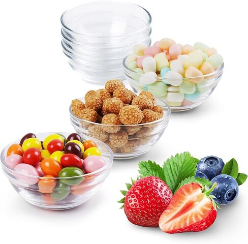 Mini Glass Prep Pinch Bowls, 3.5 inch 4 oz Clear Glass Bowls for Condiments, Small Glass Bowls, and Pinch Bowls (6 Pack) in Saudi Arabia