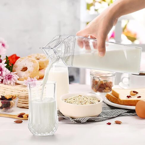 2 packs 34 oz * 1,17 oz *1 Milk carton Water bottle, clear plastic milk carton Portable leak-proof square juice bottle Outdoor sports, travel camping (comes with two brushes and two straws) in Saudi Arabia