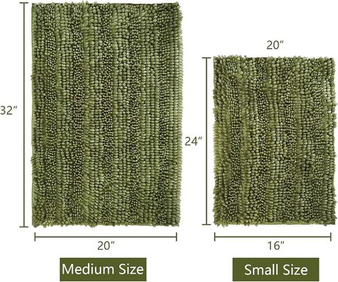 Bathroom Rug Set Bath Mat Dark Teal Chenille 2 Piece Bath Rugs Soft Super Absorbent Water Quick Dry Non Slip Washable Bath Mats for Bathroom Floor,Tub,Shower, 20x32+16x24 Inch in Saudi Arabia