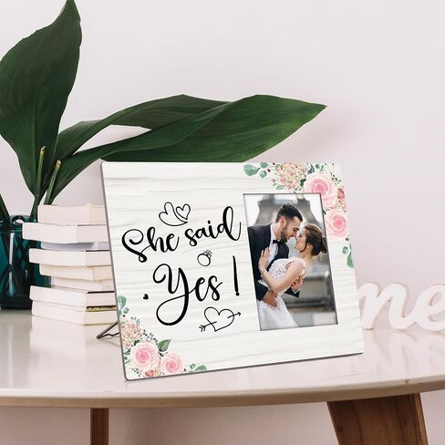 خطوبة قالت نعم إطارات الصور، هدايا الخطوبة زوجين إطار الصورة 4x6، إطارات الزفاف هدايا تشارك حديثا للزوجين هدايا الزفاف، هدايا عيد الحب الهدايا لها in Kuwait