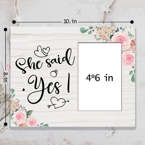 خطوبة قالت نعم إطارات الصور، هدايا الخطوبة زوجين إطار الصورة 4x6، إطارات الزفاف هدايا تشارك حديثا للزوجين هدايا الزفاف، هدايا عيد الحب الهدايا لها in Kuwait