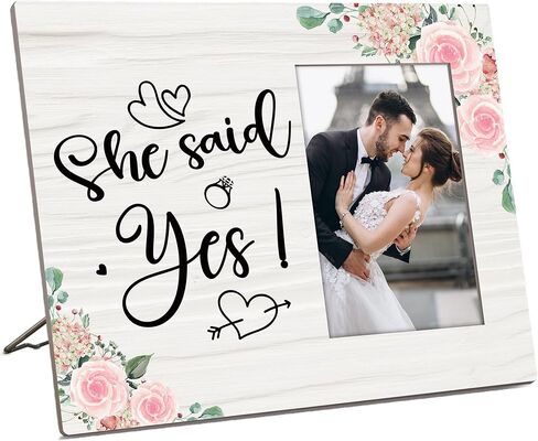خطوبة قالت نعم إطارات الصور، هدايا الخطوبة زوجين إطار الصورة 4x6، إطارات الزفاف هدايا تشارك حديثا للزوجين هدايا الزفاف، هدايا عيد الحب الهدايا لها in Kuwait