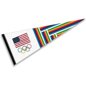 Olympic Rings USA Team Full Size Pennant