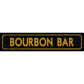 Bourbon Bar Vintage Street Metal Sign Bar Wall Decor 16"x4"