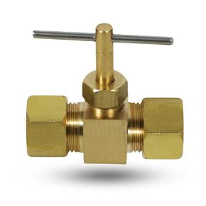 Midline Valve OW62-38-NL 3/8" X 3/8" OD COMP Straight Needle Valve, Lead-Free