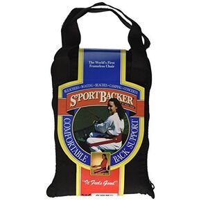 Nada Chair Sportbacker Portable Back Supporter for Seat Backs, Camping, Boating, Concerts - Convertible Pouch Bag (Black)