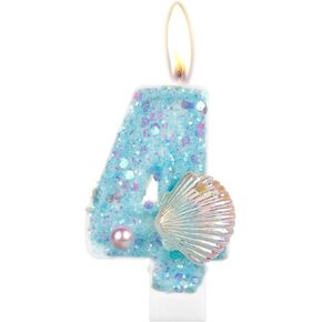 Birthday Candle Number 0, Pink Blue Sequin Candles with Octopus Decorations Happy Birthday Cake Candles for Girls Boys Birthday Party Wedding Anniversary Celebration Supplies in Saudi Arabia