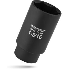TIGHTSPOT 1/2 Inch Drive - 1 5/16 Inch Deep Impact Socket with Anti-Rounding 6 Point Design, Heat-Treated CRMO Steel