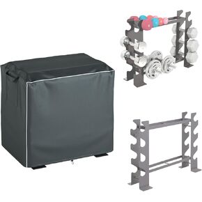 Dumbbell Rack Protective Cover, Dumbbell Rack Protective Covers, Dimensions 22 x 28 x 15 inches Dust and Water Resistant - For Compact Dumbbell Racks in Home Gyms. (cover only)-Black