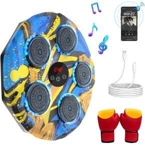 Smart Music Boxing Machine with Boxing Gloves | Wall-Mounted Workout Equipment, Built-in Speaker, Bluetooth Connectivity, Adjustable Volume