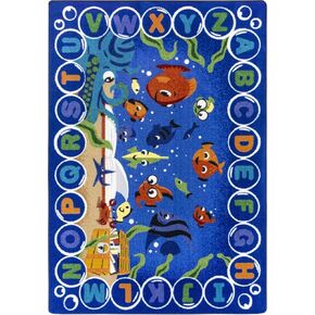 Joy Carpets Underwater Readers Educational Area Rug for Teaching and Learning, Classroom, Library, Playroom Carpet, Multi-Colored, 5'4" x 7'8" in Saudi Arabia