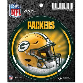 Rico Industries NFL Football Green Bay Packers Helmet Round Team Color Vinyl Decal