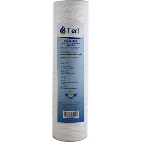 Tier1 30 Micron 10 Inch x 2.5 Inch | String Wound Polypropylene Whole House Sediment Water Filter Replacement Cartridge | Compatible with Pentek CW-MF, 155187-43, W30W, RS3DS, Home Water Filter