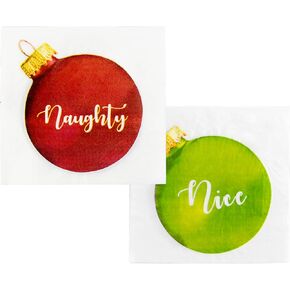 Iconikal Disposable Dinner Paper Party Napkins, 2-Sided Naughty & Nice, 75-Count in Kuwait