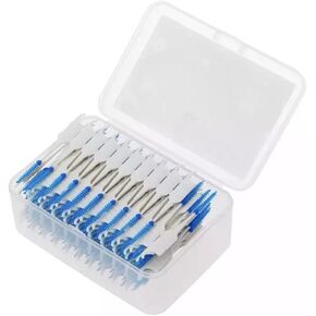 200PCs Double Headed Floss Interdental Brushes, tooth brush picks flossers with bristles Oral Dental Hygiene Flosser Toothpick Cleaners Tooth Cleaning Tool, Silicone Interdental Floss Brush
