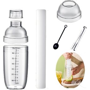 Cocktail ShakerIced Tea | Iced Lemon Tea Blender, Cocktail Blender Set with Scale, Beverage Blender Cocktail Blender Bar Party Transparent Bar Set Home Wine Blender Bar Mixing Tool (1000CC)