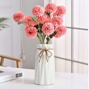 7 inch White Ceramic Vase Decorative Flower Vase Small Table Vase for Living Room Bedroom Office Home Décor Wedding Ceremony Centerpieces Arrangements