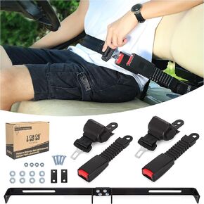 10L0L طقم حزام مقعد عربة الجولف 42 بوصة مجموعة دعامات أحزمة الأمان القابلة للسحب Universal Fit 2 Passenger EZGO TXT RXV G8 G9 G14 G16 G22 G29 & Club Car DS المقعد الخلفي الأمامي